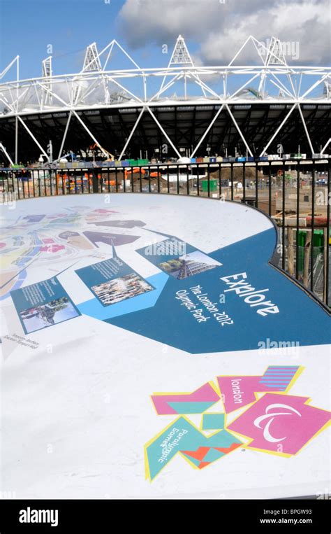 UK LONDON 2012 OLYMPIC STADIUM. MAP OF SPORT FACILITIES Stock Photo - Alamy