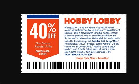 Hobby Lobby Coupon Code 40 Off | Mega Deals and Coupons