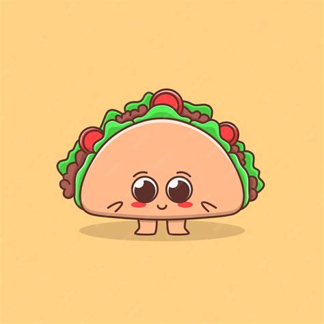 Premium Vector | Cute taco illustration in flat design