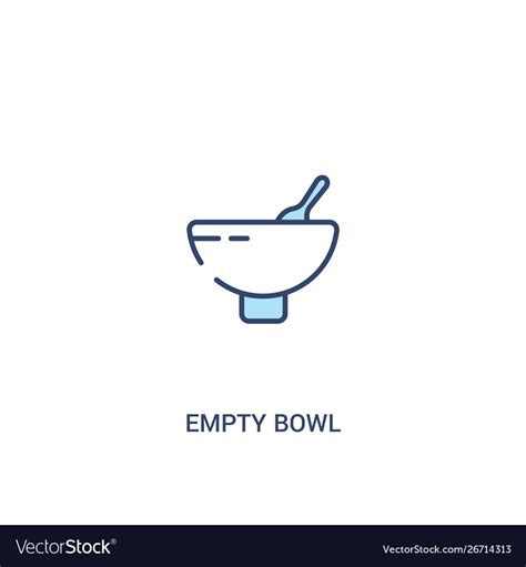 Empty bowl concept 2 colored icon simple line Vector Image