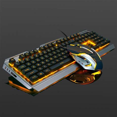 ALLOYSEED 104 keys Backlight Wired Gaming Keyboard Mouse Set Mechanical Keyboard Durable USB ...