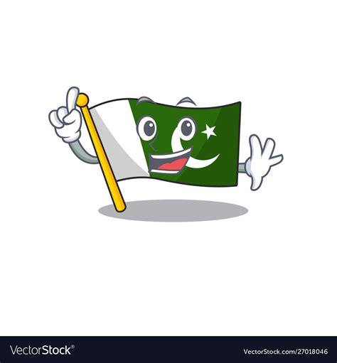 Finger flag pakistan isolated in cartoon Vector Image