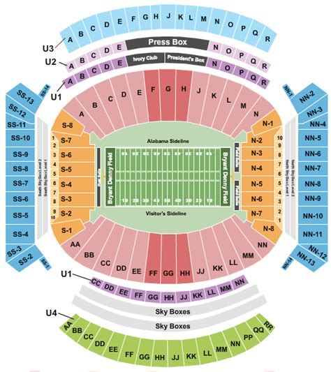 Bryant-Denny Stadium Seating Chart + Rows, Seat Numbers and Club Seats