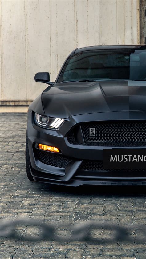 2022 Black Ford Mustang Wallpaper