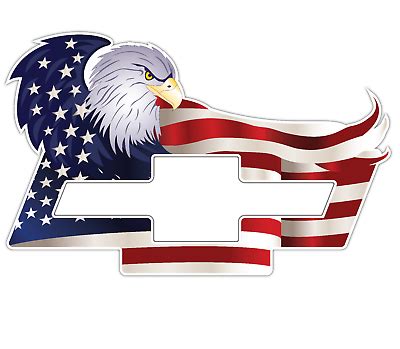 American Eagle Chevrolet Chevy Bowtie US Flag Car Truck Vinyl Sticker ...