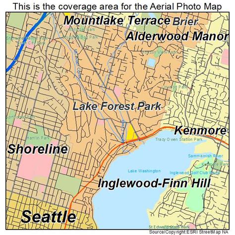 Aerial Photography Map of Lake Forest Park, WA Washington