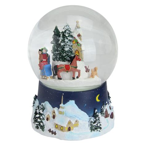 Northlight 6.5 in. Musical Christmas Village Winter Scene Rotating Snow Globe - Walmart.com