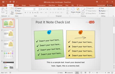 free sticky notes powerpoint template
