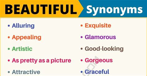 BEAUTIFUL Synonym: List Of 105+ Synonyms For Beautiful In English - 7 E S L