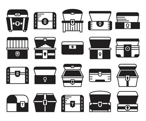 set of treasure chest icons vector 5164845 Vector Art at Vecteezy