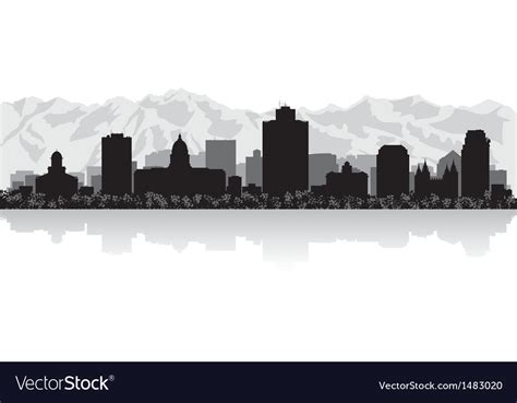 Salt lake city usa skyline silhouette Royalty Free Vector