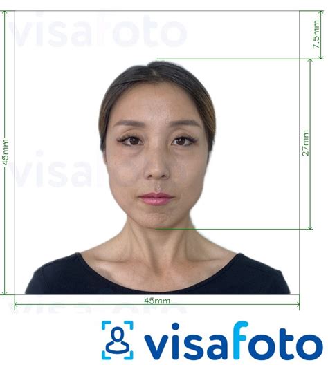 Japan visa photo 45x45 mm (head 27 mm) size, tool, requirements