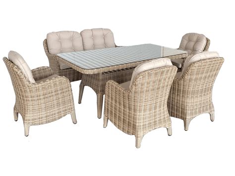 6 Seater Pe Rattan Dining Table Set – Edenko Thailand