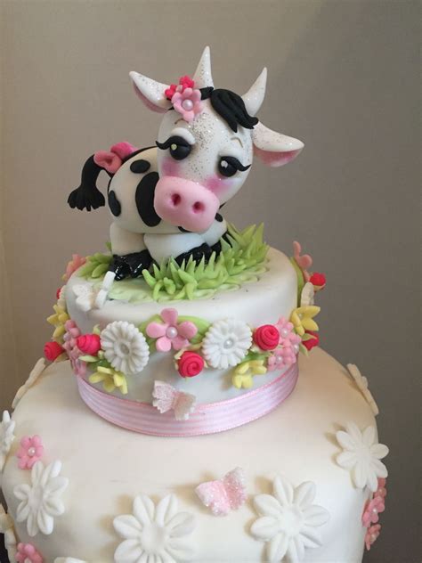 Cow-Themed Baby Shower Cake - CakeCentral.com