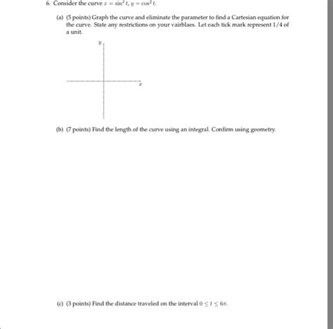 Solved Consider the curve x = sin^2t, y = cos^2t. Graph the | Chegg.com