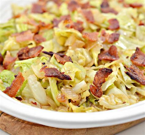 Fried Cabbage with Onions and Bacon - Sweet Pea's Kitchen