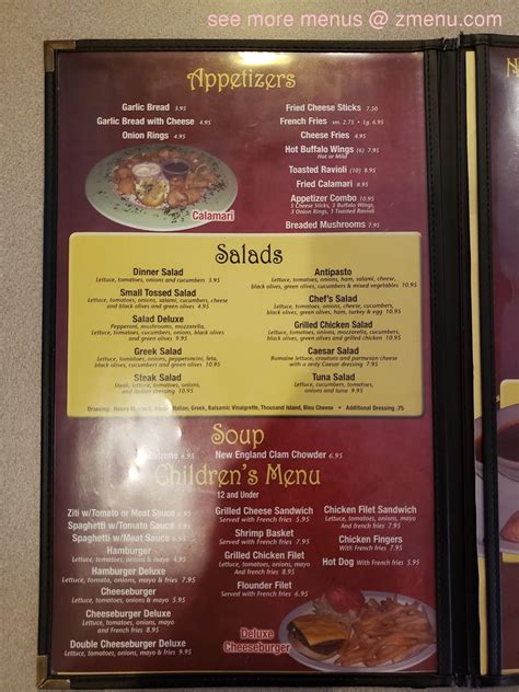 Menu at Mario's Italian pizzeria, Ashland