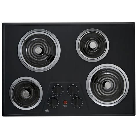 GE 30 in. Coil Electric Cooktop in Black with 4 Elements-JP328BKBB ...