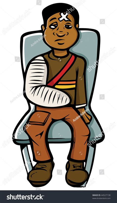 Cartoon Vector Illustration Black Boy Broken Arm - 44527138 : Shutterstock