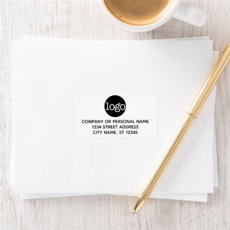 Basic Business Address Labels with Logo | Zazzle