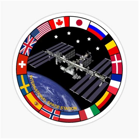 "International Space Station Flags of Nations - ISS" Sticker for Sale by SpaceTroves | Redbubble