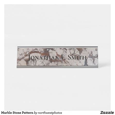 White Marble Stone Pattern Personalized Desk Name Plate | Zazzle ...