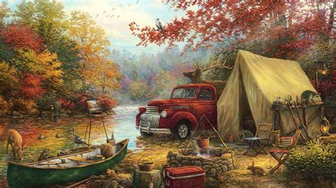 Share the Outdoors - Desktop Nexus Wallpapers | Epic art, Camping art, Painting