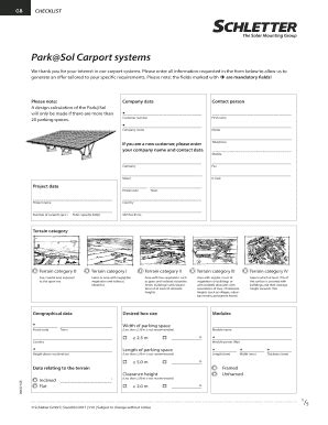 Fillable Online Schletter Solar Mounting Systems - Solar Carport Systems Fax Email Print - pdfFiller