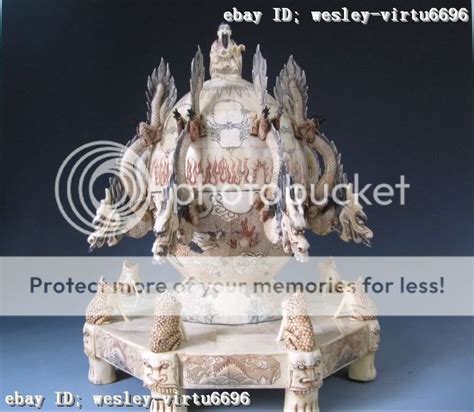 bestgood998 : China Bone Carved"Zhang Heng"Dragon seismograph Statue