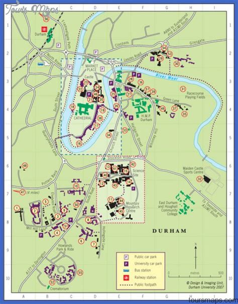 Durham Map Tourist Attractions - Map - Travel - Holiday - Vacations