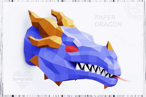 Dragon Head Trophy 3D Papercraft - HOBBYMO