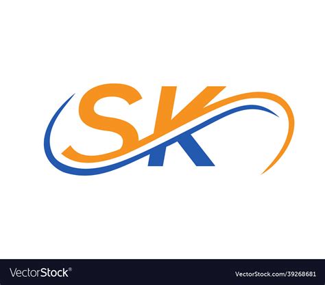 Sk logo design for financial development Vector Image