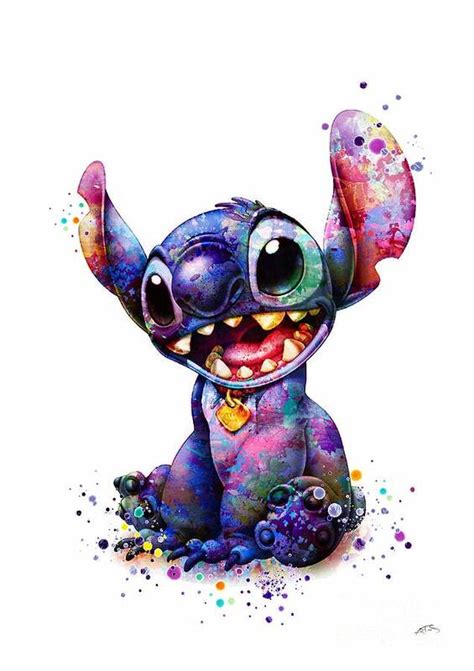 Stitch 2 Watercolor Art Print by White Lotus