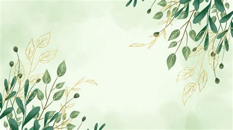 Green Nature Leaf Simple Gold Leaf Plant Powerpoint Background For Free Download - Slidesdocs