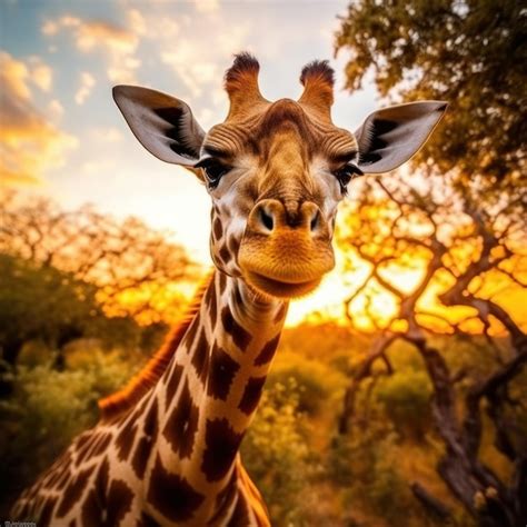 Premium AI Image | Giraffe in its Natural Habitat, Wildlife Photography ...