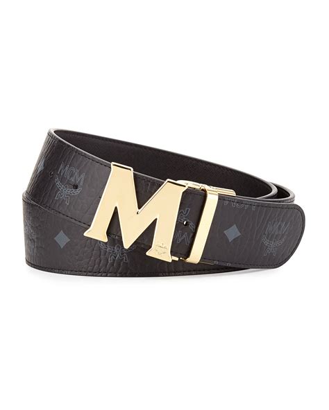 Lyst - Mcm M-buckle Monogram Belt in Black for Men