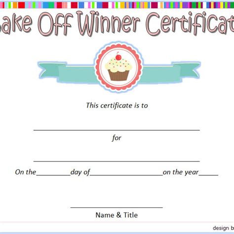 Bake Off Certificate Template Free (7+ Best Ideas in 2020)