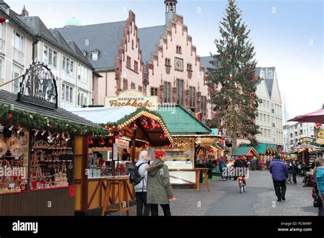 FRANKFURT GERMANY-DECEMBER 9: Christmas market at town hall square on Dec 9, 2012 in Frankfurt ...