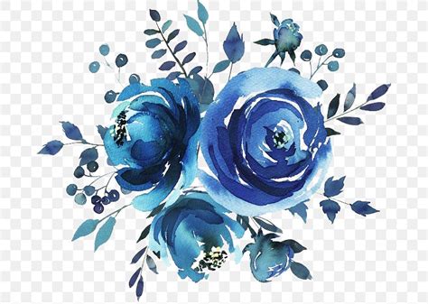 Blue Watercolor Flowers Clipart | Bruin Blog