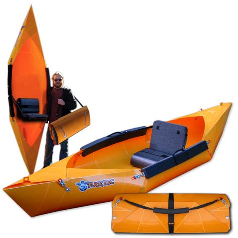 Tucktec Yellow Folding Kayak | 10 ft. Hard Shell Foldable Kayak. Stores Anywhere and Sets up in ...