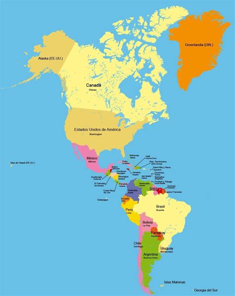 Resultado de imagen para mapa de america | America map, World geography ...