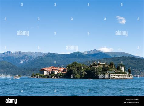 Ferry boat off the Isola Bella (one of the Isole Borromee), Lake Maggiore, Piemonte, Italy Stock ...