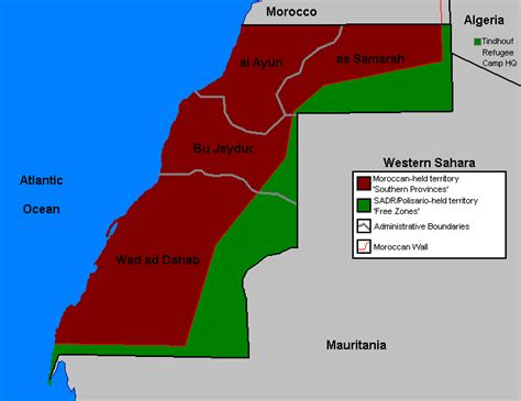 W Sahara Map - Mapsof.Net