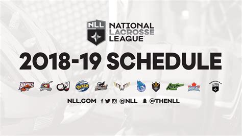 2018-2019 National Lacrosse League Schedule Released - NLL