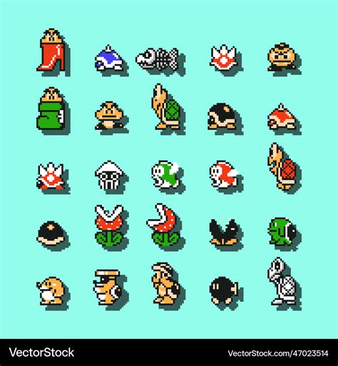 Set of enemies characters from super mario bros 3 Vector Image