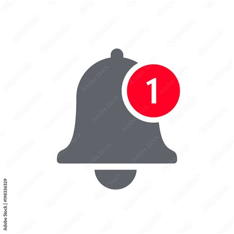 Notification bell icon for incoming inbox message. Vector bell and notification number sign for ...