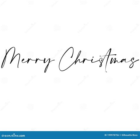 Hand Written Font, Cursive Merry Christmas Handwriting. Isolated Realistic Calligraphic ...