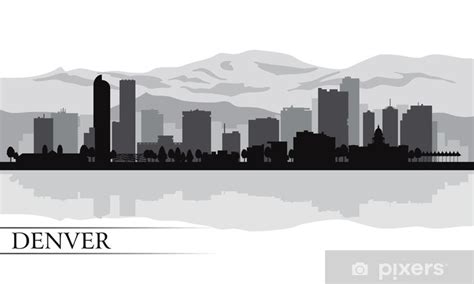 Wall Mural Denver city skyline silhouette background - PIXERS.UK