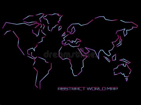 Linear Silhouette World Map. Outline Minimal Style Design Stock Vector - Illustration of ...