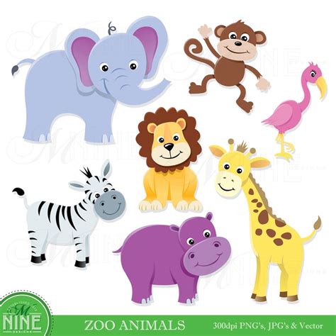 Animal Clip Art / ZOO ANIMALS Clipart / Digital Clip Art | Etsy